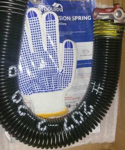 Alternative view of Right Hand Wind（Red Cone）2" Garage Door Torsion Spring with Non-Slip Winding Bars & Gloves, High Precision Electrophoresis Black Coated, for Replacement, MIN 16,000 Cycles (0.207x2''x20'')