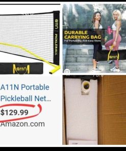 Alternative view of Portable Pickleball Net System, Designed for All Weather Conditions with Steady Metal Frame and Strong PE Net, Regulation Size Net with Carrying Bag