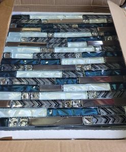 Alternative view of Glass Backsplash Tile, 5-Sheet Glass Mosaic Tiles Subway Tile Backsplash for Kitchen Wall Bathroom (5 Square Feet)
