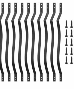 26 Pack Deck Balusters, 36"X1" Metal Deck Spindles, Heavy Duty Deck Railing, Wave Arc Baluster with Black Screws, Stylish Baluster for Outdoor Stair Deck Porch