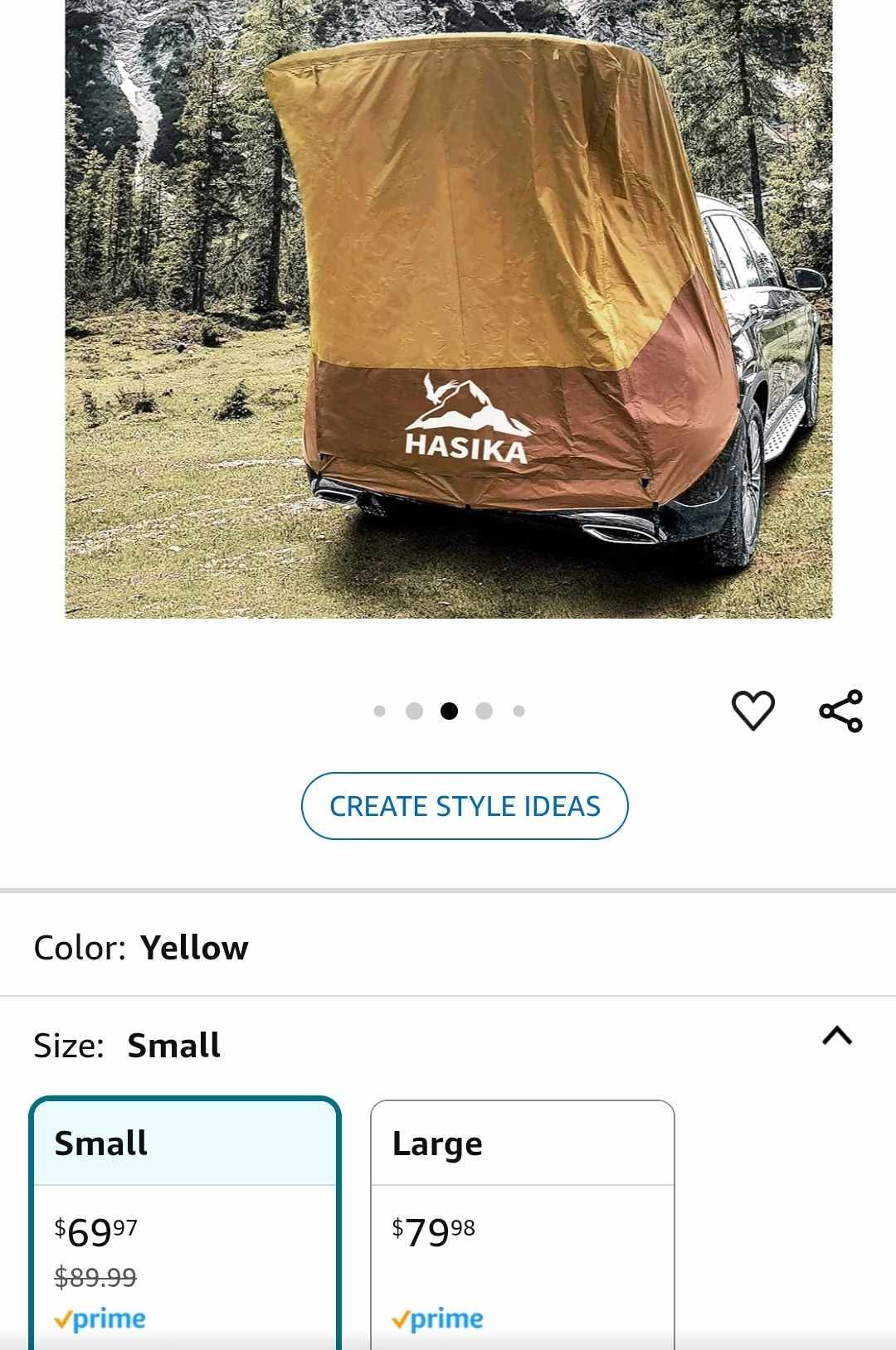 Hasika SUV Tailgate Tent - 2 Person Car Camping Awning, 3000mm Waterproof & UPF 50+ -Portable Hatchback Tent for Couples & Pet Owners, 2-Min Setup Road Trip Essentials Yellow - Image 14