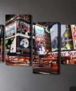 4PC, 48"W X 24"H Canvas Wall Art America New York City Times