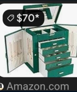 Alternative view of Jewelry Box for Women, 6-Layer Large Jewelry Organizer Box with Mirror & 5 Drawers for Rings, Earrings, Necklaces, Bracelets,Velvet Green