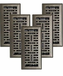 5 pcs, Sierra Grates Precision Flow 4"x10" Steel Floor Register - Metro Design, Metallic Bronze Finish - Premium Home Vent Covers, Durable & Decorative - Fits 4"x10" Duct Openings, Easy Installation