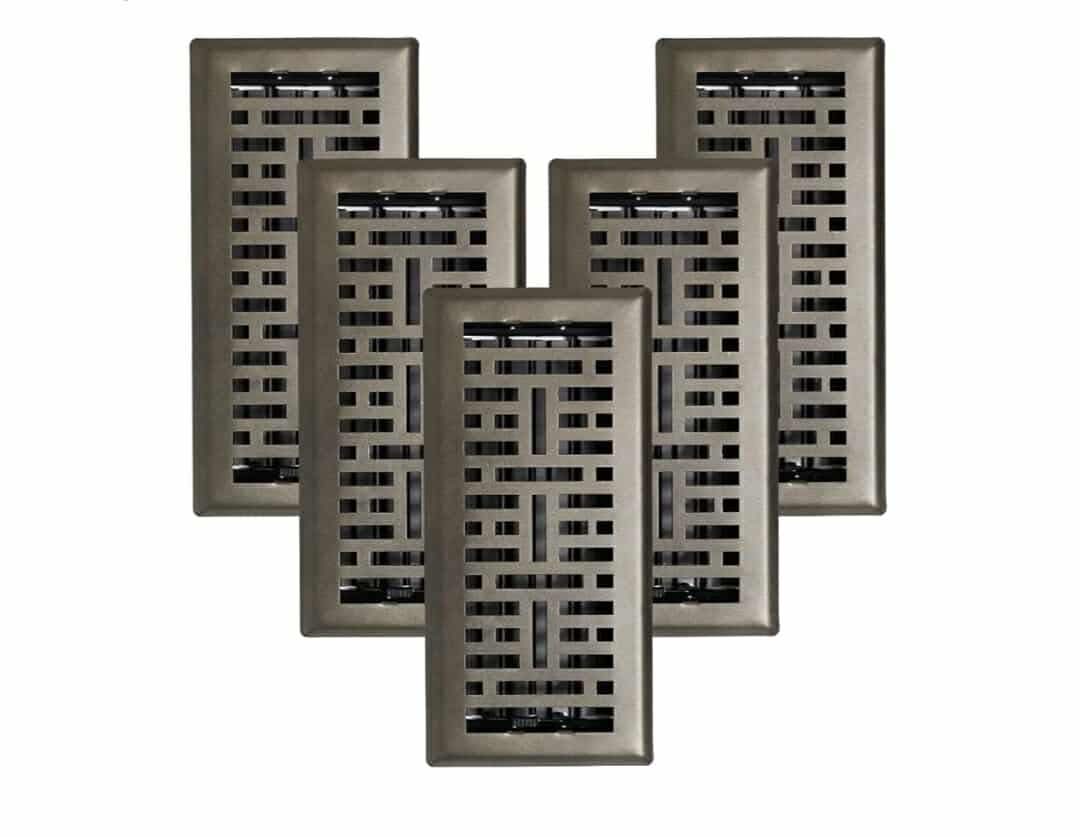 5 pcs, Sierra Grates Precision Flow 4"x10" Steel Floor Register - Metro Design, Metallic Bronze Finish - Premium Home Vent Covers, Durable & Decorative - Fits 4"x10" Duct Openings, Easy Installation