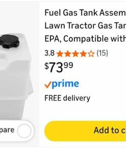 Alternative view of Fuel Gas Tank Assemb with Cap, Lawn Tractor Gas Tank 2.5 GAL NON-EPA, Compatible with Husqvarna, Craftsman, Poulan & More Lawn Mowers, Replace#: 581290101, 532407489