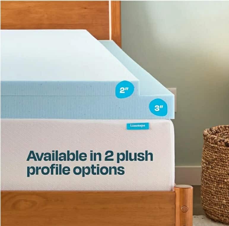 LINENSPA Memory Foam Mattress Topper - 2 Inch Gel Infused Memory Foam - Plush Feel - Cooling and Pressure Relieving - CertiPUR Certified - Dorm Room Essentials - Full Size - Image 4