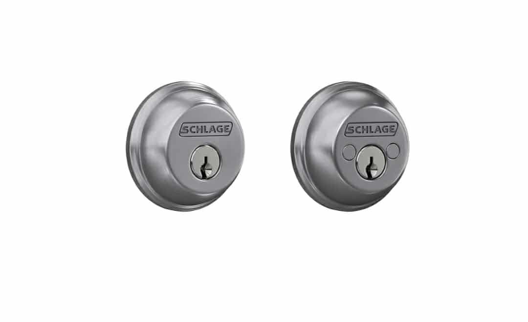 Deadbolt, Keyed 2 Sides, Highest Residential Security, Satin Chrome