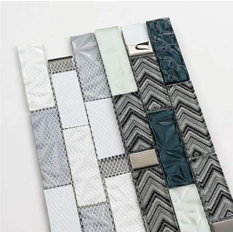 Glass Backsplash Tile, 5-Sheet Glass Mosaic Tiles Subway Tile Backsplash for Kitchen Wall Bathroom (5 Square Feet) - Image 5