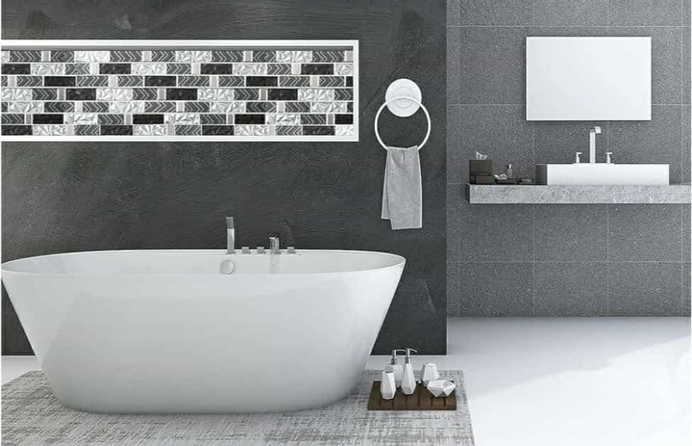 Black Backsplash Tile for Kitchen Bathroom Walls Mosaic Subway Tile (Pack of 5 Sheets) - Image 6