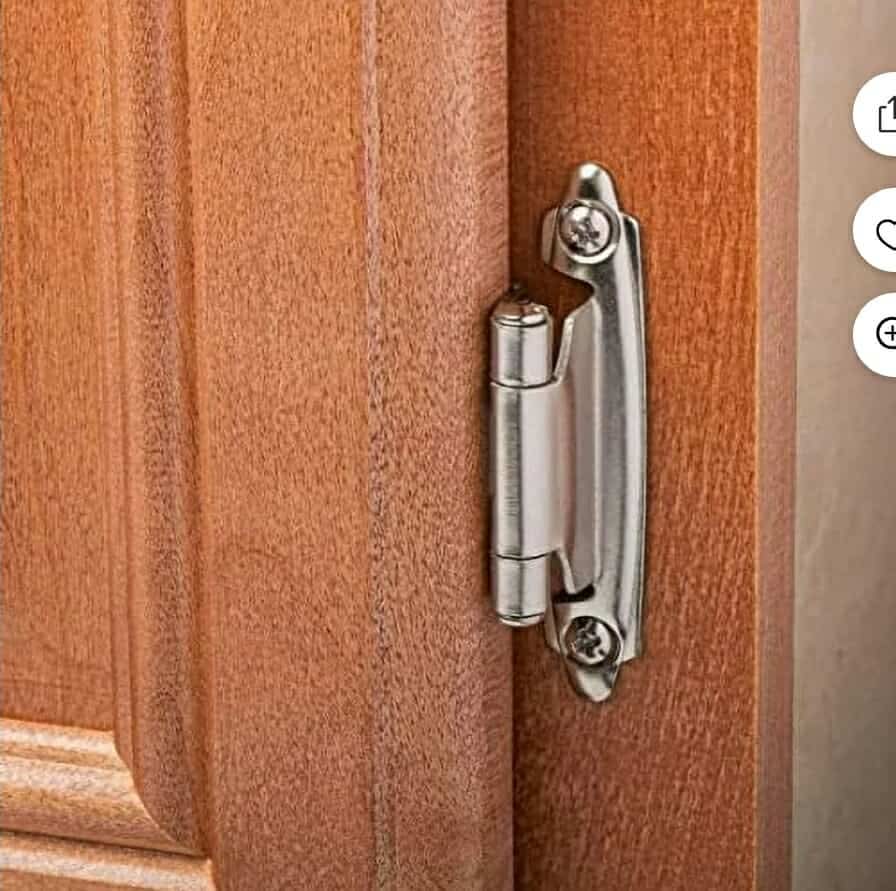3/8" Inset Cabinet Hinges Brushed Nickel (25 Pair -50 Pcs) Offset Self Closing Cabinet Hinges for Kitchen Cabinets Satin Nickel w/Silicon Bumpers & Upgraded Screws - Image 7
