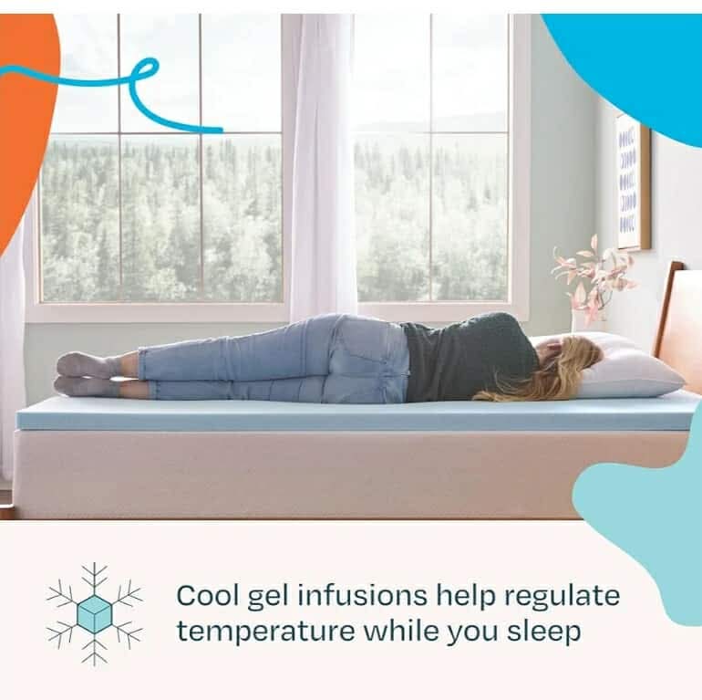 LINENSPA Memory Foam Mattress Topper - 2 Inch Gel Infused Memory Foam - Plush Feel - Cooling and Pressure Relieving - CertiPUR Certified - Dorm Room Essentials - Full Size - Image 9