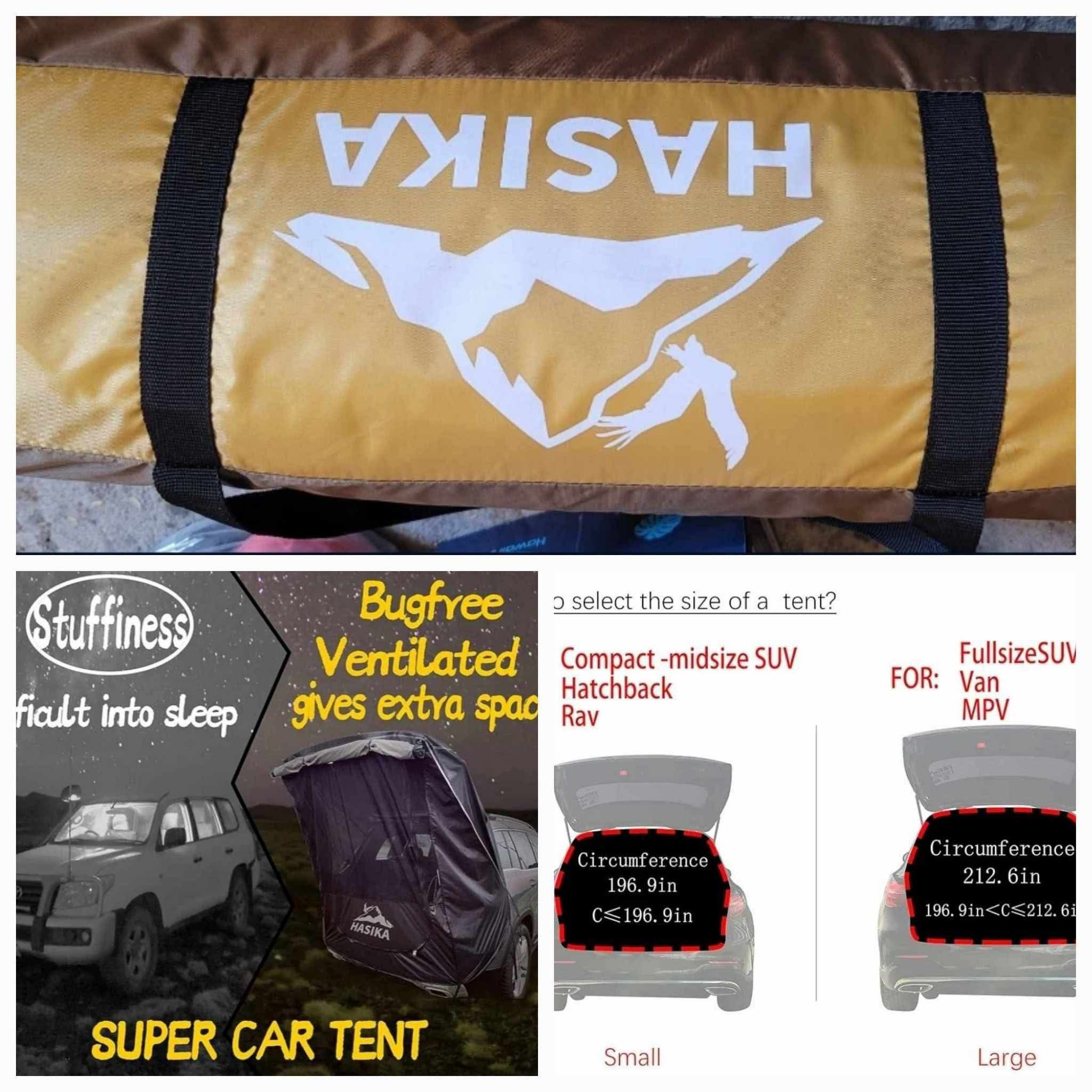 Hasika SUV Tailgate Tent - 2 Person Car Camping Awning, 3000mm Waterproof & UPF 50+ -Portable Hatchback Tent for Couples & Pet Owners, 2-Min Setup Road Trip Essentials Yellow - Image 2