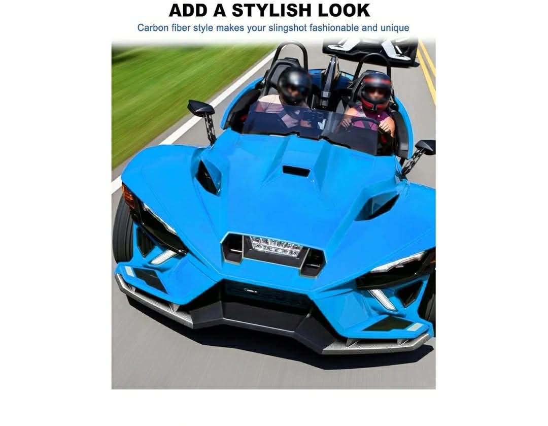 2pc Front Wing Guards for Polaris Slingshot, Carbon Fiber Style Front Bumper Winglet Trim Protector Wing Panel Guard for Polaris Slingshot 2015-2024 Accessories, 2PCS - Image 5