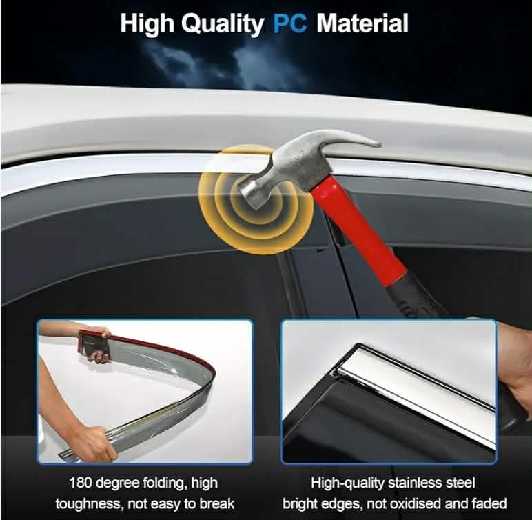 4pc Rain Guards Compatible with Subaru Outback 2020-2025 Side Window Deflectors Window Rain Guards Out-Channel Guard Deflector Vent Visor- 4pcs - Image 4