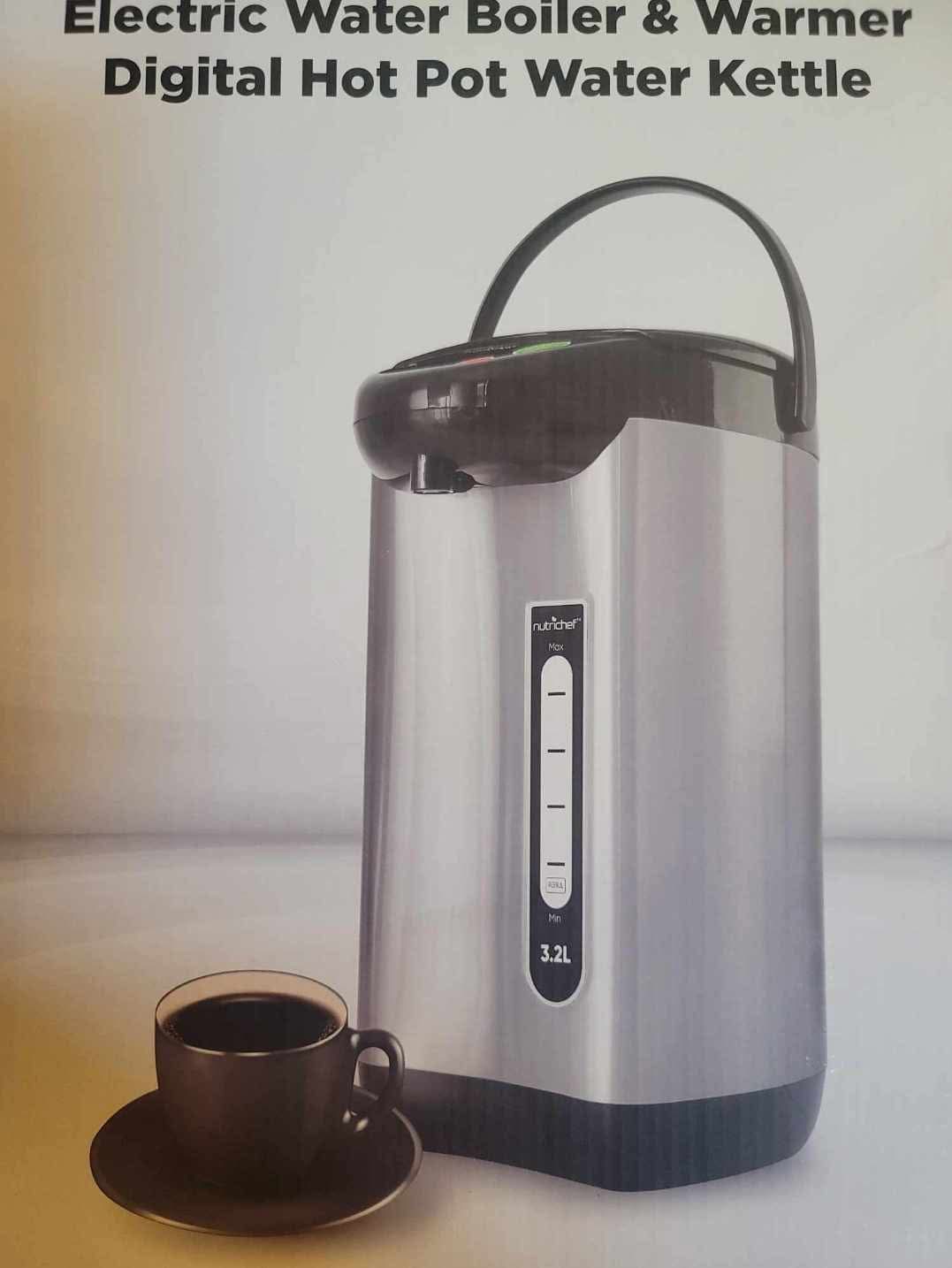 NutriChef Kitchen Hot Water Urn Pot Insulated Stainless Steel,Auto & Manual Dispense,Auto Boiler,Safety Lock Shutoff 3.38 QT /3.2L - Auto Boiler Shut Off -One size. - Image 2