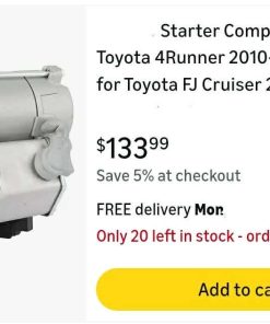 Alternative view of Starter Compatible for Toyota 4Runner 2010-2023 V6 4.0L, for Toyota FJ Cruiser 2010-2014 V6 4.0L, for Tundra 2011-2014 V6 4.0L Engine Starter Motor