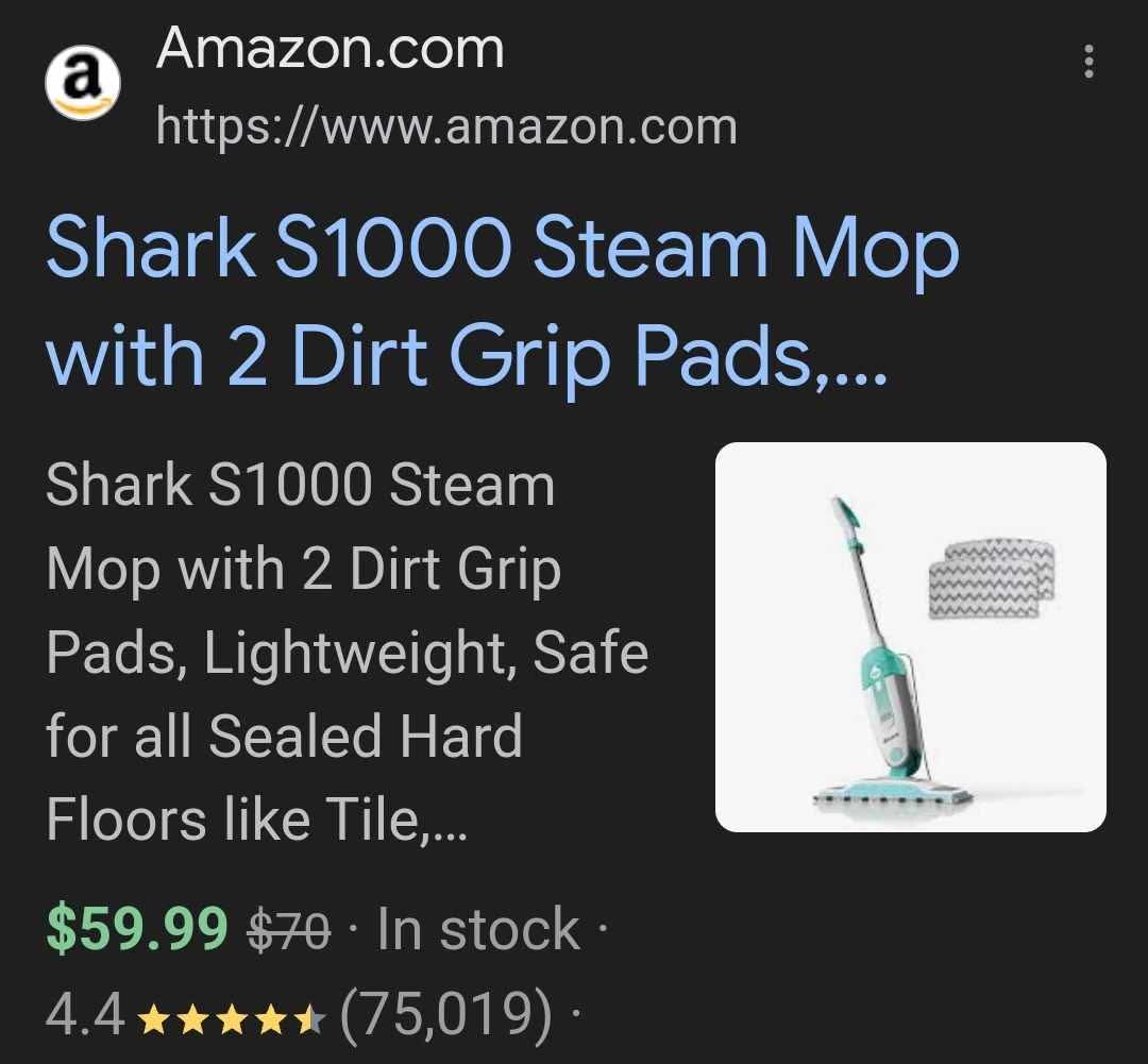 Shark S1000 Steam Mop with 2 Dirt Grip Pads, Lightweight, Safe for all Sealed Hard Floors like Tile, Hardwood, Stone, Laminate, Vinyl & More, Machine Washable, Removable Water Tank, White/Seafoam - Image 3