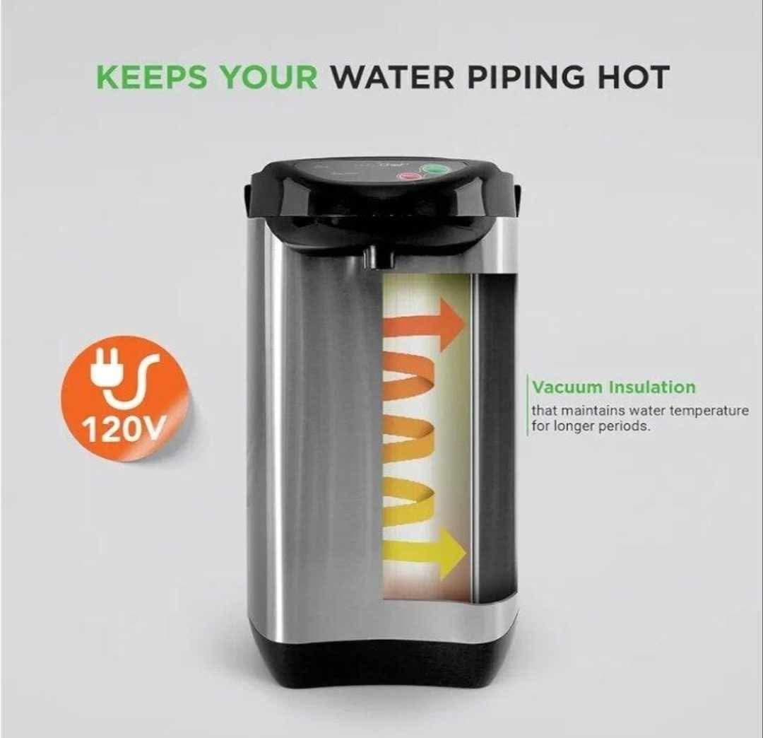 NutriChef Kitchen Hot Water Urn Pot Insulated Stainless Steel,Auto & Manual Dispense,Auto Boiler,Safety Lock Shutoff 3.38 QT /3.2L - Auto Boiler Shut Off -One size. - Image 9
