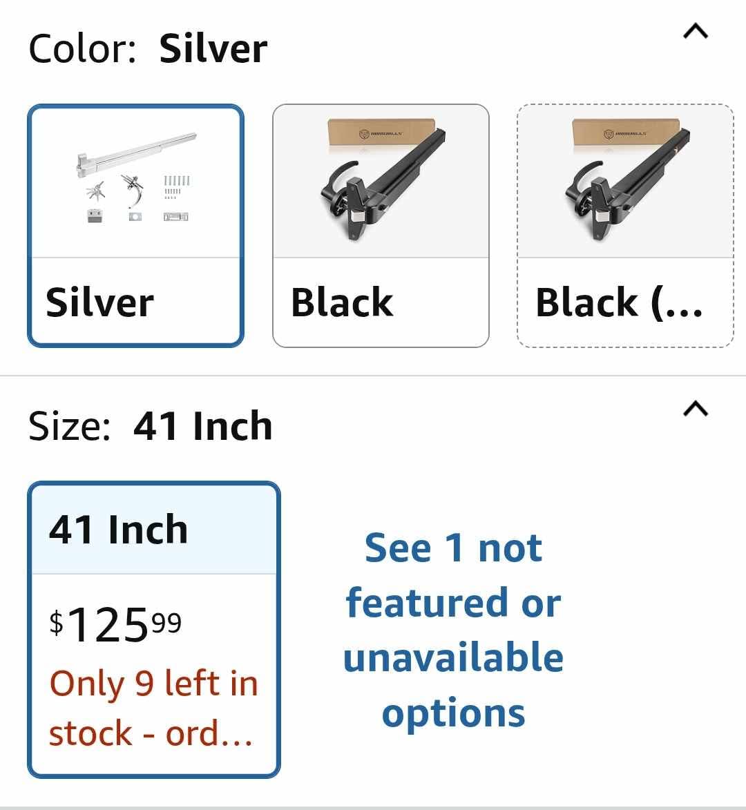 IRONWALLS Panic Bar for Exit Doors 41", Stainless Steel Commercial Push Bar With Exterior Lever Handle, Emergency Lock Hardware for 41"-53" Doors - Image 8