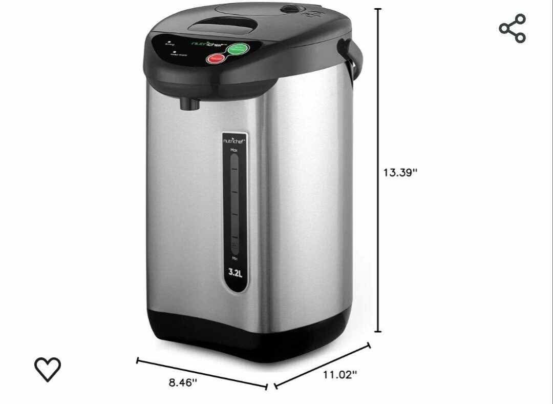 NutriChef Kitchen Hot Water Urn Pot Insulated Stainless Steel,Auto & Manual Dispense,Auto Boiler,Safety Lock Shutoff 3.38 QT /3.2L - Auto Boiler Shut Off -One size. - Image 8