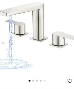 2 Handle Deck Mount Tub Faucet, Roman Bathtub Faucet Set, 3 Hole Widespread Bathtub Faucet High Flow, Brushed Nickel