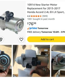 Alternative view of 10914 New Starter Motor Replacement for Honda, Engine Automatic Transmission