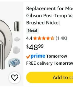 Alternative view of Replacement for Moen T2901BN Gibson Posi-Temp Valve Trim Kit, Brushed Nickel