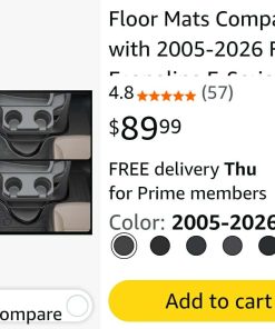 Alternative view of Floor Mats Compatible with 2005-2026 Ford Econoline E-Series E150 E250 E350 E450 TPE All Weather Guard Protector Floor Liner for 2025 Econoline Accessories