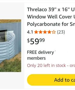 Alternative view of 39'' x 16'' UV Basement Window Well Cover UV Resistant Polycarbonate for Snow and Rain Heavy Duty Egress Window Cover