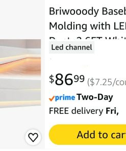 Alternative view of Baseboard Molding with LED Duct, 2.6FT White,12 Pcs, Classic