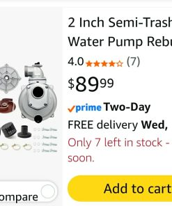 Alternative view of 2 Inch Semi-Trash Water Pump Rebuild Kit Assembly for Harbor Freight Predator 212cc Pacific Hydrostar Gasoline Engine Water Pump Replacement