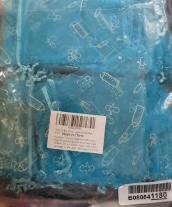 Alternative view of 100Pcs Oh Baby Shower Organza Bags with Drawstring, Bottle Pacifier Nursery Organza Candy Bags, 4x6 Inch