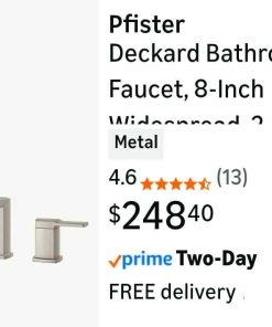 Alternative view of Pfister Deckard Bathroom Sink Faucet, 8-Inch Widespread, 2-Handle, 3-Hole, Brushed Nickel