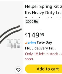 Alternative view of Helper Spring Kit 2000 lbs Heavy Duty Leaf Spring Load Assist for Pickup Trucks, SUVs & Trailers Enhances Rear Suspension Support & Towing Stability