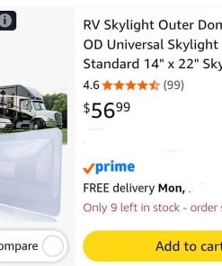 Alternative view of RV Skylight Outer Dome,18"x 26" OD Universal Skylight Fits All Standard 14" x 22" Skylight Openings, RV Shower Skylight