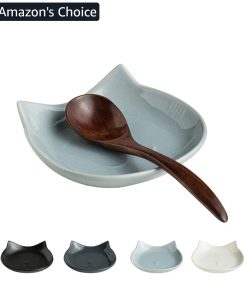 Ceramic Spoon Rest for Kitchen Counter, 5.12 Inches Cute Spoon Holder