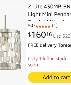 Alternative view of Z-Lite 430MP-BN 1 Light Mini Pendant, Brushed Nickel
