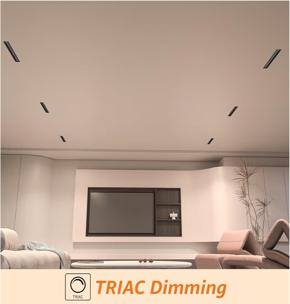 4-Pack LED Linear Recessed Spotlight, 15W Aluminum Recessed Grille Spotlight with Junction Box, Dimable Downlight 5 CCT 3000K-6500K, TRIAC Dimming Lighting - Image 9