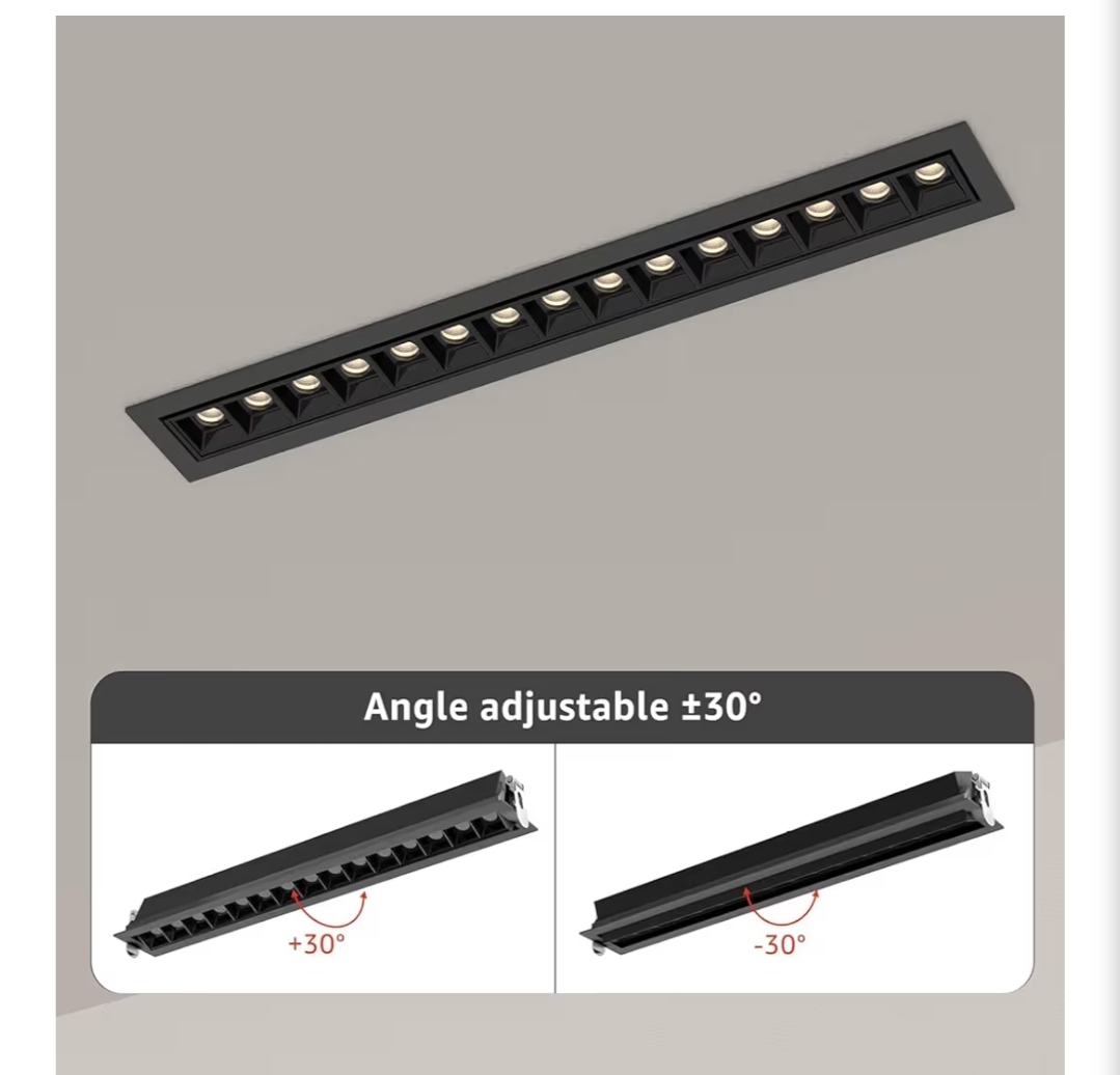 4-Pack LED Linear Recessed Spotlight, 15W Aluminum Recessed Grille Spotlight with Junction Box, Dimable Downlight 5 CCT 3000K-6500K, TRIAC Dimming Lighting - Image 10