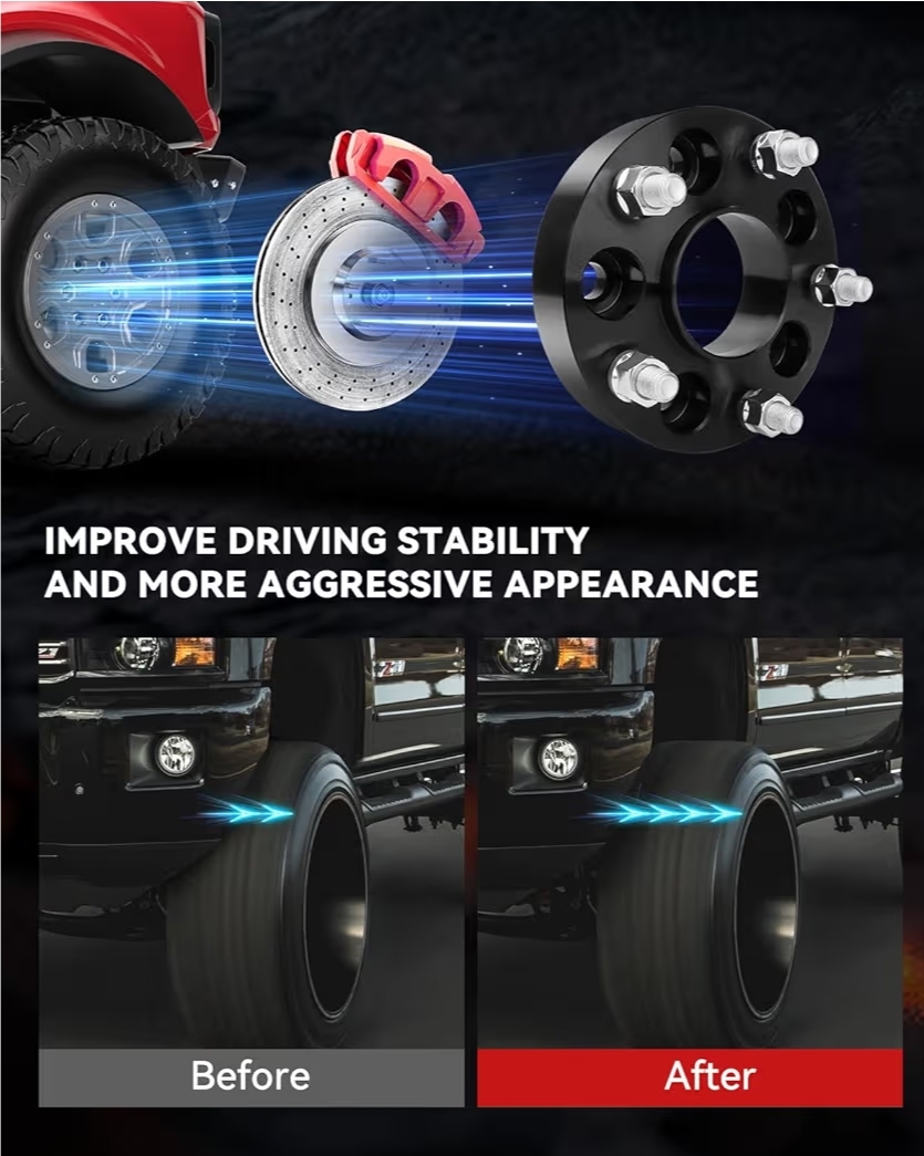 5x4.5 to 5x4.75 Hubcentric Wheel Adapters, 1.25 inch 5x114.3mm to 5x120.65mm Wheel Adapters 70.5mm Hub Centric and 71.5mm Hub Bore with 1/2-20 Thread Pitch - Image 9
