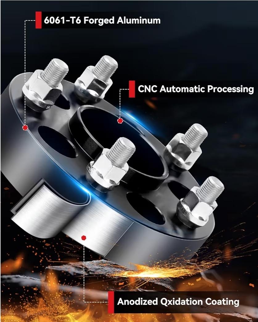 5x4.5 to 5x4.75 Hubcentric Wheel Adapters, 1.25 inch 5x114.3mm to 5x120.65mm Wheel Adapters 70.5mm Hub Centric and 71.5mm Hub Bore with 1/2-20 Thread Pitch - Image 10