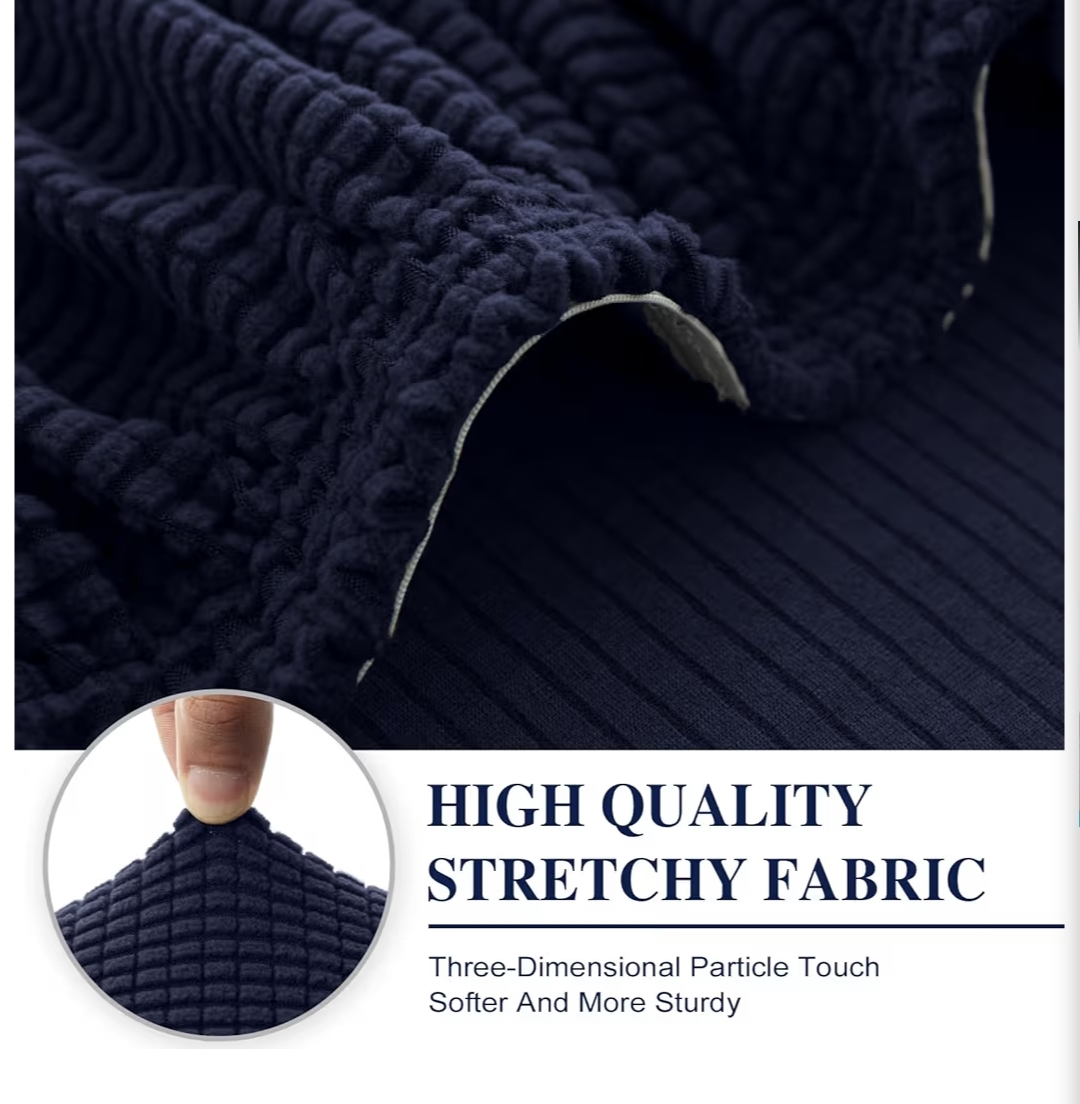 Couch Cushion Covers for Sectional Sofa L Shape Washable Separate Seat Chaise Couch Cover Stretch Sofa Slipcovers with 2 Pcs Pillowcases (2 Seater + 1 Chaise, Navy) - Image 8