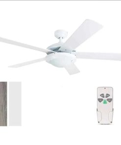 52 Inch Modern Style Indoor Ceiling Fan with Dimmable Light Kit and Remote Control, Reversible Blades
