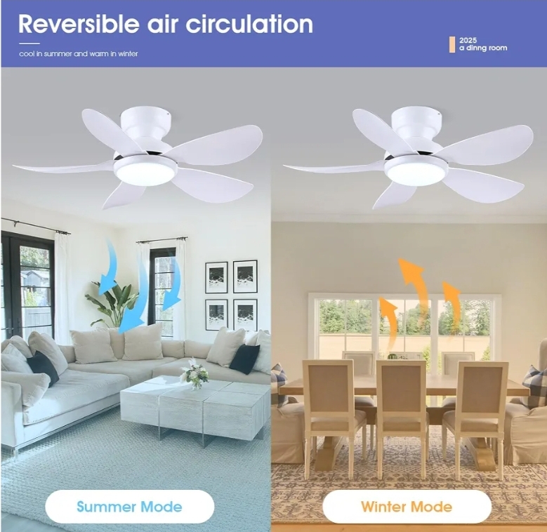36 Inch Modern Ceiling Fans with Lights Remote/APP Control, 5 Reversible Curved Blades, 6 Speeds, 3 CCT Dimmable Lights White - Image 4
