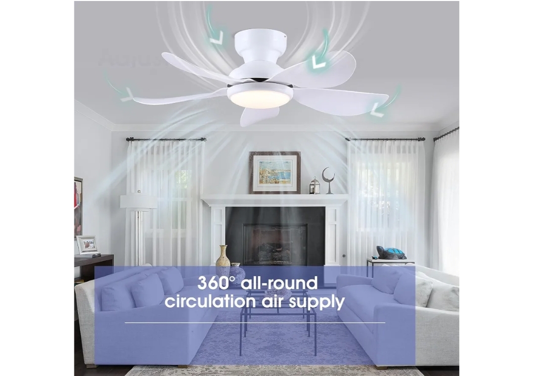 36 Inch Modern Ceiling Fans with Lights Remote/APP Control, 5 Reversible Curved Blades, 6 Speeds, 3 CCT Dimmable Lights White - Image 10