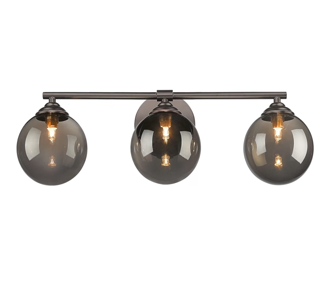 3-Light Vanity Light 21.26 Inch, Oil Rubbed Bronze Finish with Globe Glass Shade(G9 Base), Vanity Light Fixture