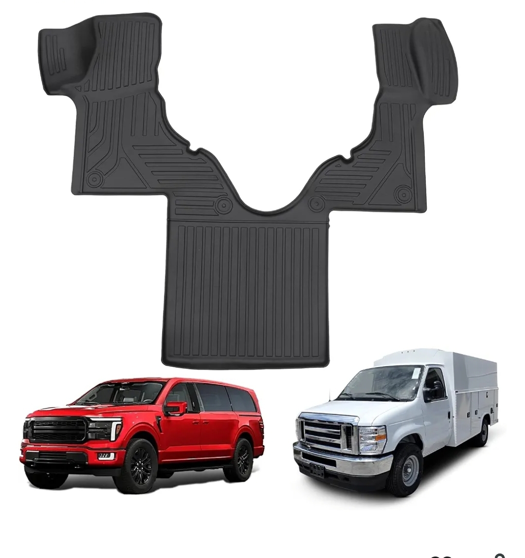 Floor Mats Compatible with 2005-2026 Ford Econoline E-Series E150 E250 E350 E450 TPE All Weather Guard Protector Floor Liner for 2025 Econoline Accessories