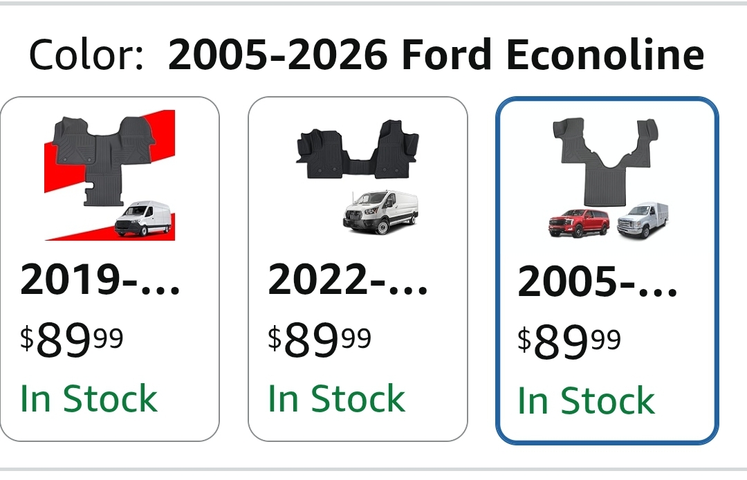 Floor Mats Compatible with 2005-2026 Ford Econoline E-Series E150 E250 E350 E450 TPE All Weather Guard Protector Floor Liner for 2025 Econoline Accessories - Image 11