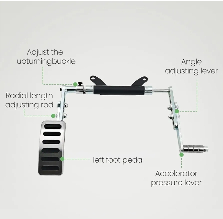 Universal Left Foot Accelerator Pedal, Assist for Handicap Disabled Injured Stroke Drivers, Removable and Adjustable Design Compatible with Most Automatic Vehicle Models - Image 5